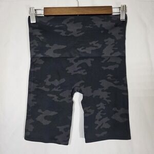 SPANX Power Shorts Camo Compression Shapewear Shorts Womens M Black Gray